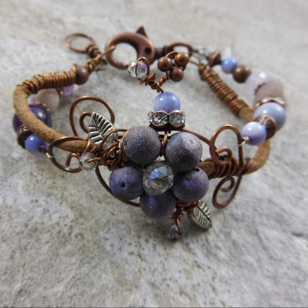Amethyst flower bracelet